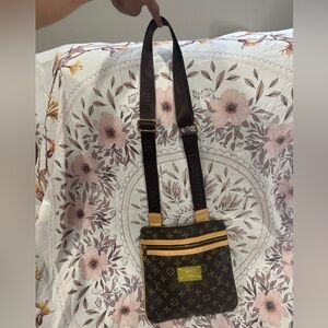 designer inspired Crossbody with Tan Accents